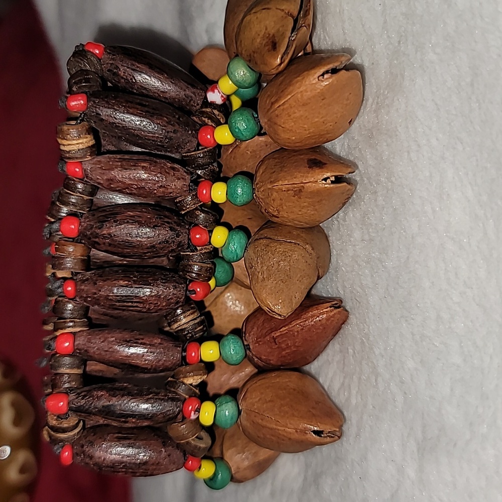 African Drum Bracelet Durable Beautiful Hand‑Made Nuts Shell Bracelet (24)